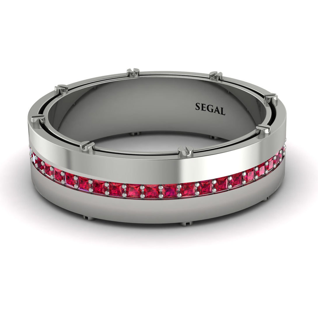 Ruby Eternal Elegance Men’s Wedding Ring - Roman No. 12
