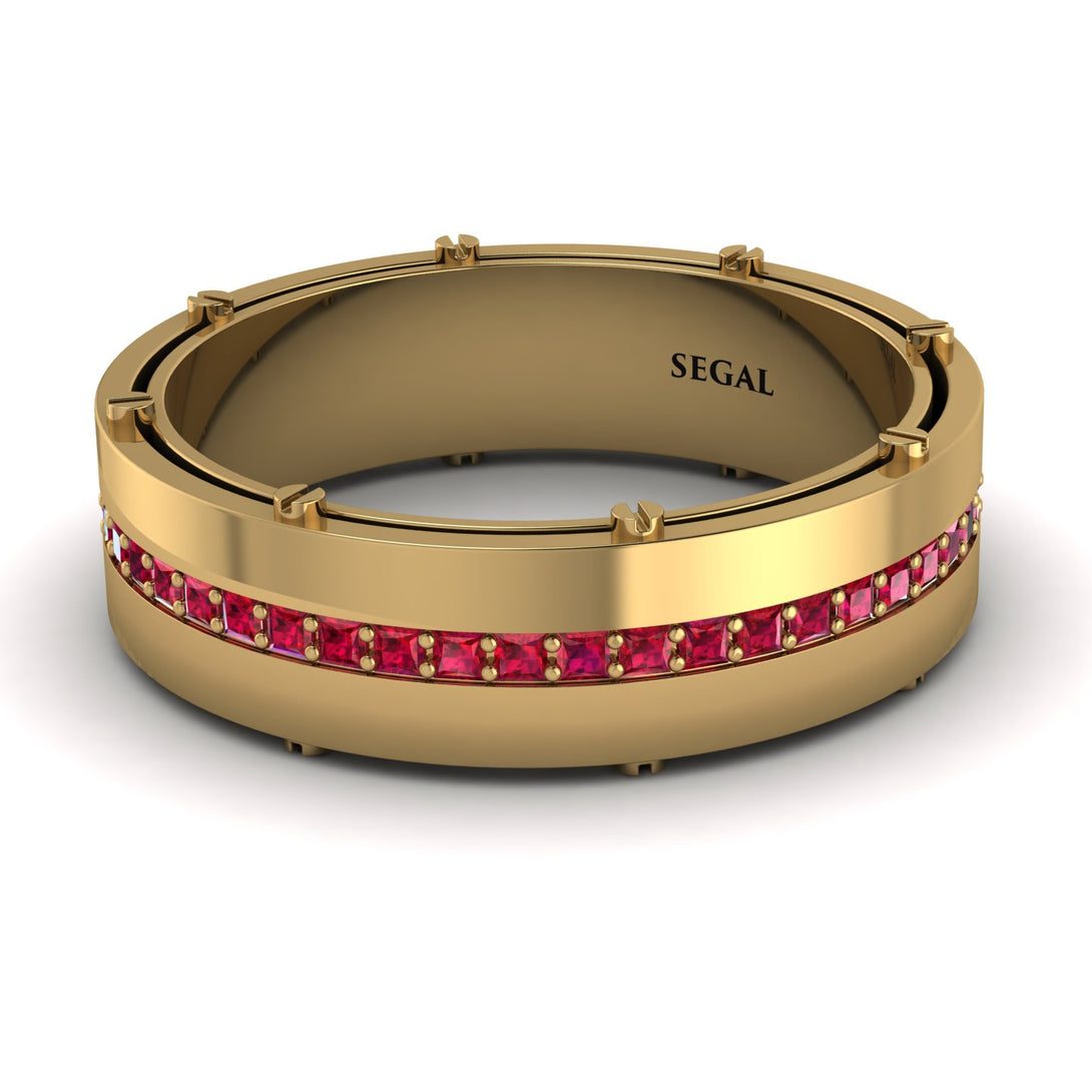 Ruby Eternal Elegance Men’s Wedding Ring - Roman No. 10