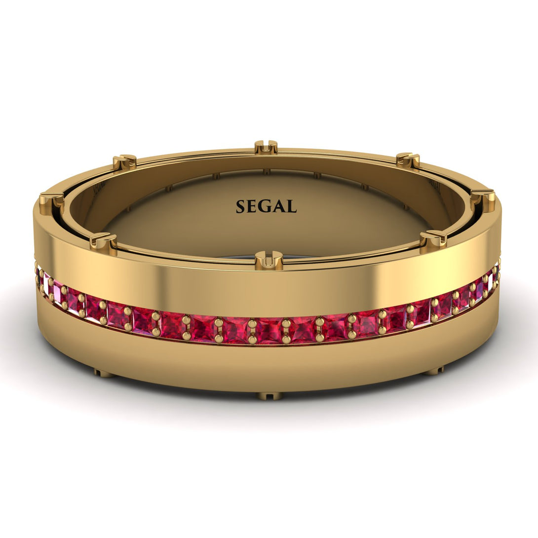 Ruby Eternal Elegance Men’s Wedding Ring - Roman No. 10