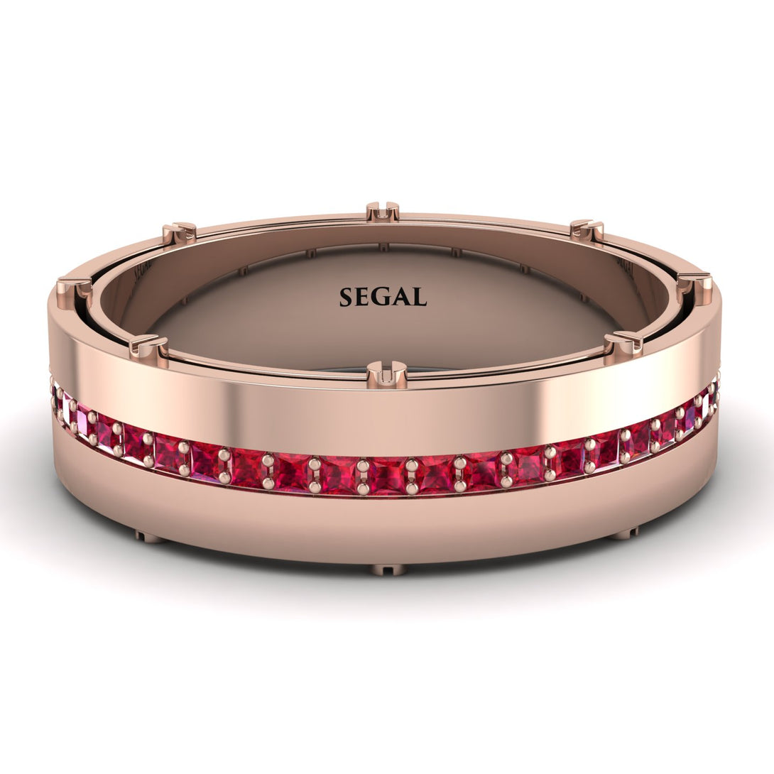 Ruby Eternal Elegance Men’s Wedding Ring - Roman No. 11