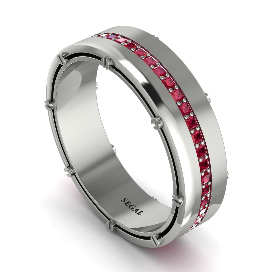 Ruby Eternal Elegance Men’s Wedding Ring - Roman No. 12