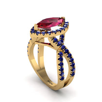 Ruby Marquise Split Shank Engagement Ring - Carly No. 70 image 1