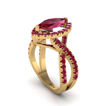 Ruby Marquise Split Shank Engagement Ring - Carly No. 55 image 1