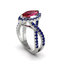 Ruby Marquise Split Shank Engagement Ring - Carly No. 72 image 1