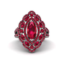 Ruby Three Layer Halo Marquise Ring - Destiny No. 57 image 1