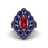 Ruby Three Layer Halo Marquise Ring - Destiny No. 72