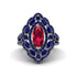 Ruby Three Layer Halo Marquise Ring - Destiny No. 72