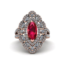 Ruby Three Layer Halo Marquise Ring - Destiny No. 11 image 1