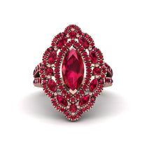 Ruby Three Layer Halo Marquise Ring - Destiny No. 56 image 1