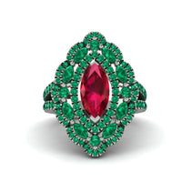 Ruby Three Layer Halo Marquise Ring - Destiny No. 27 image 1