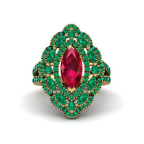 Ruby Three Layer Halo Marquise Ring - Destiny No. 25 image 1