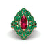 Ruby Three Layer Halo Marquise Ring - Destiny No. 25