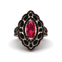Ruby Three Layer Halo Marquise Ring - Destiny No. 41 image 1