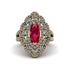 Ruby Three Layer Halo Marquise Ring - Destiny No. 10