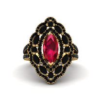Ruby Three Layer Halo Marquise Ring - Destiny No. 40 image 1