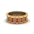 Ruby Wavy Gold Men's Wedding Ring - Joshua No. 10