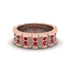 Ruby Wavy Gold Men's Wedding Ring - Joshua No. 11