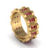 Ruby Wavy Gold Men's Wedding Ring - Joshua No. 10