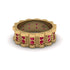 Ruby Wavy Gold Men's Wedding Ring - Joshua No. 10 image 3