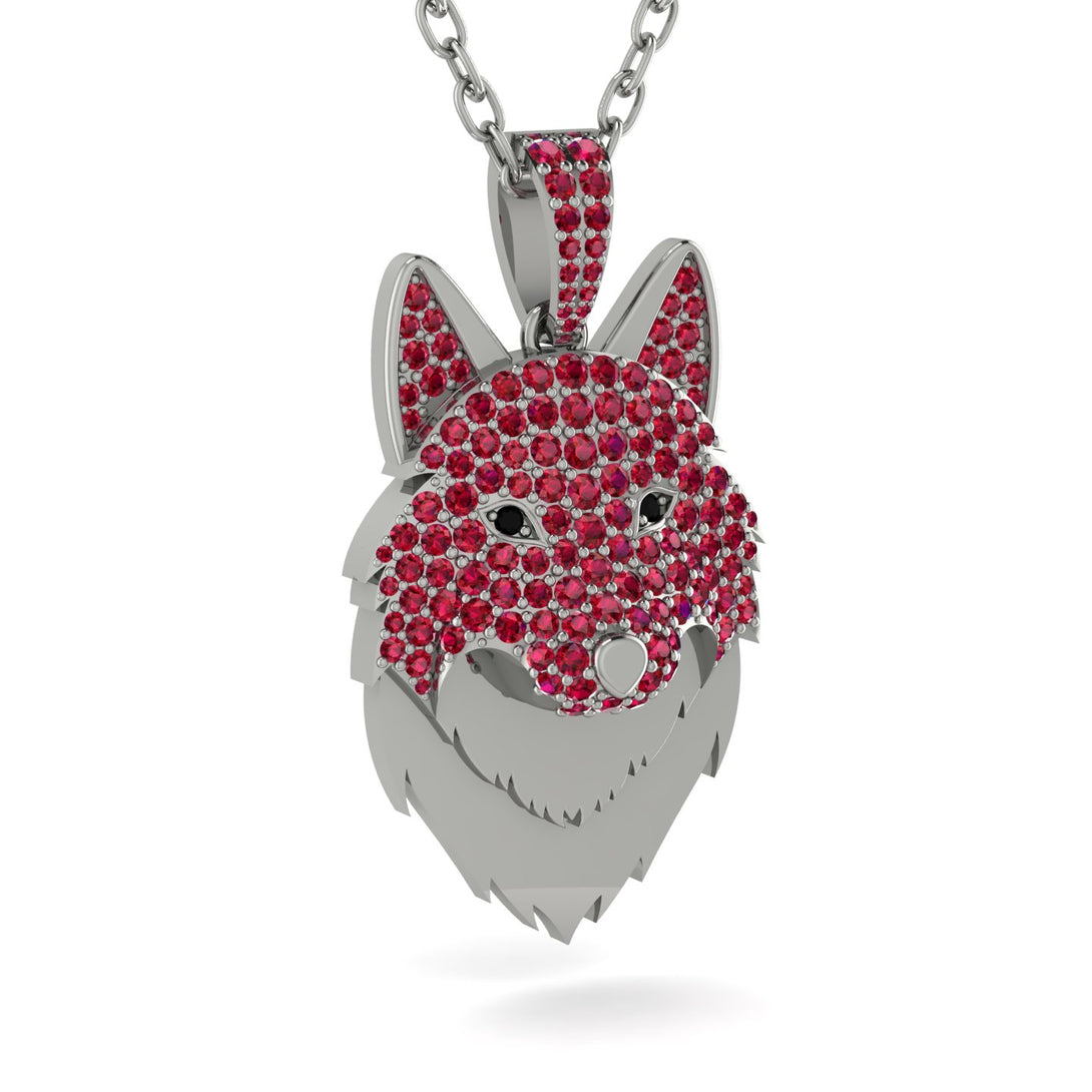 Ruby Wolf Spirit Pendant - Gabriel No. 54