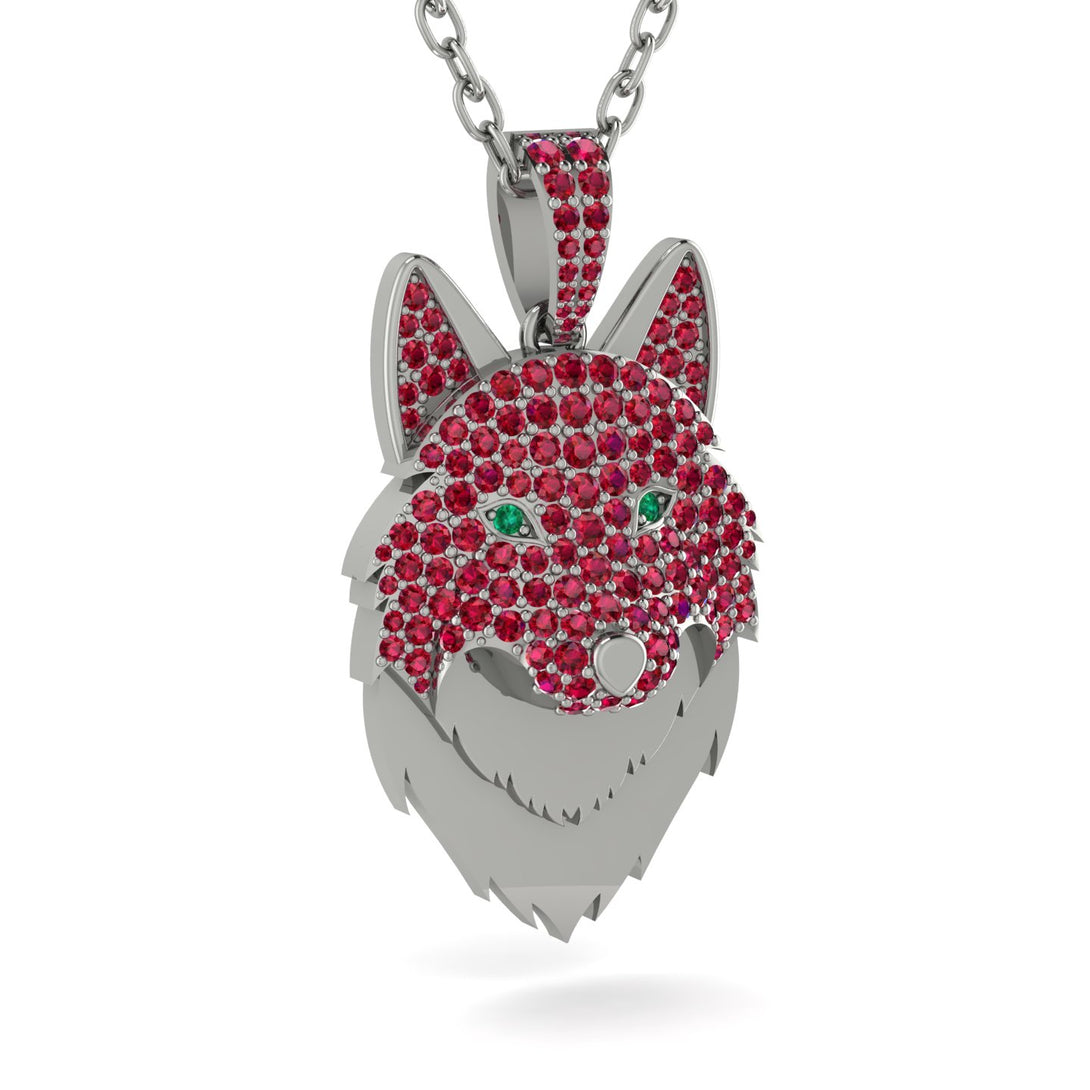Ruby Wolf Spirit Pendant - Gabriel No. 51