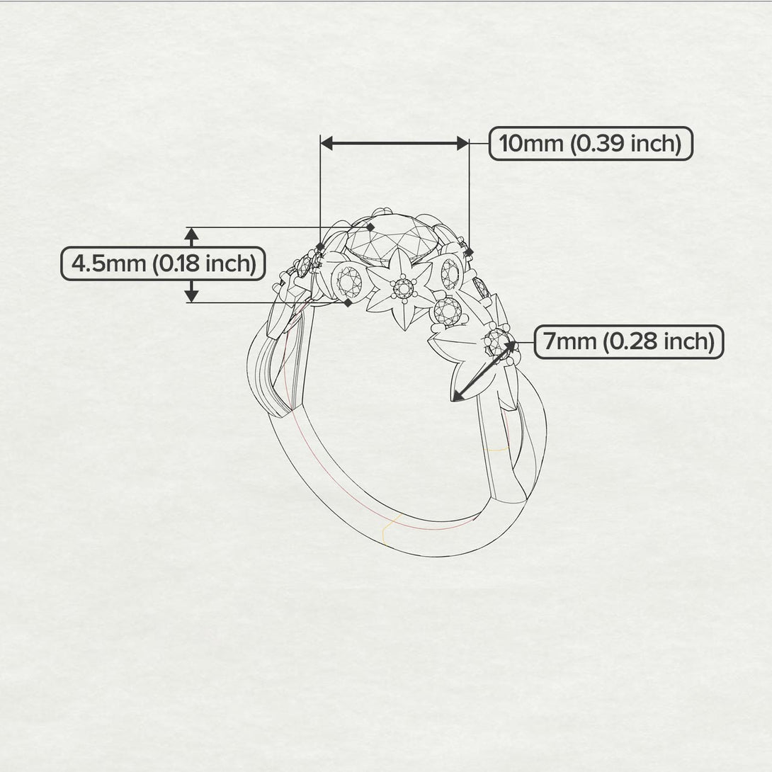 Flowers And Branches Diamond Ring - Katherine no. 30