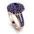 Sapphire Double Halo Gold Engagement Ring - Danielle No. 74
