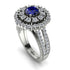 Sapphire Double Halo Gold Engagement Ring - Danielle No. 15