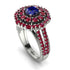 Sapphire Double Halo Gold Engagement Ring - Danielle No. 60