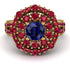 Sapphire Double Halo Gold Engagement Ring - Danielle No. 58