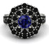 Sapphire Double Halo Gold Engagement Ring - Danielle No. 45 image 2