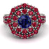 Sapphire Double Halo Gold Engagement Ring - Danielle No. 60 image 2