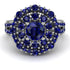 Sapphire Double Halo Gold Engagement Ring - Danielle No. 75