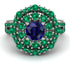 Sapphire Double Halo Gold Engagement Ring - Danielle No. 30