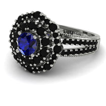 Sapphire Double Halo Gold Engagement Ring - Danielle No. 45 image 1