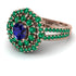 Sapphire Double Halo Gold Engagement Ring - Danielle No. 29
