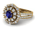 Sapphire Double Halo Gold Engagement Ring - Danielle No. 13