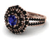 Sapphire Double Halo Gold Engagement Ring - Danielle No. 44