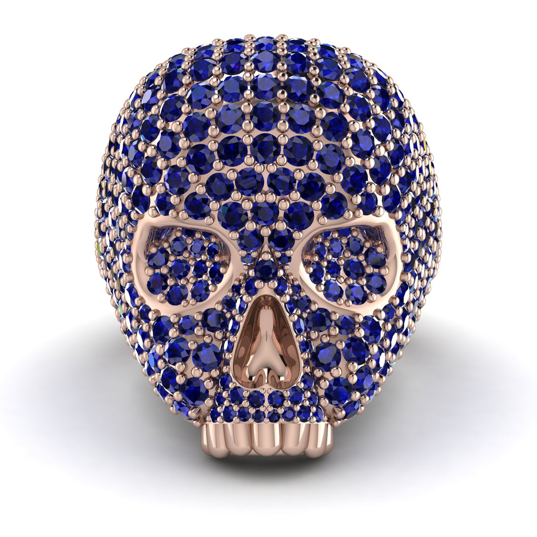 Sapphire-Encrusted Skull Men's Fashion Ring - Jules No. 14