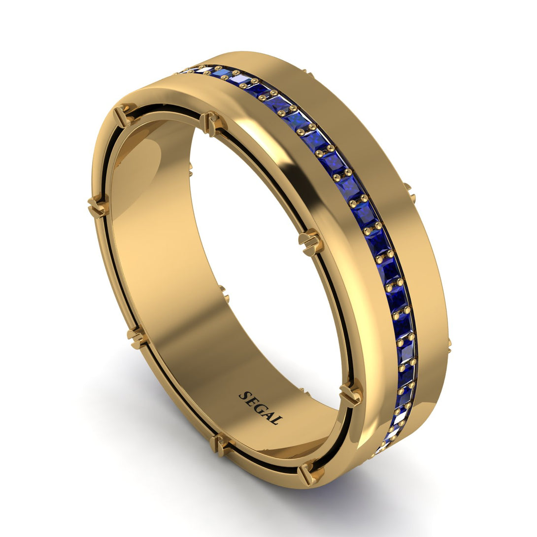 Sapphire Eternal Elegance Men’s Wedding Ring - Roman No. 13
