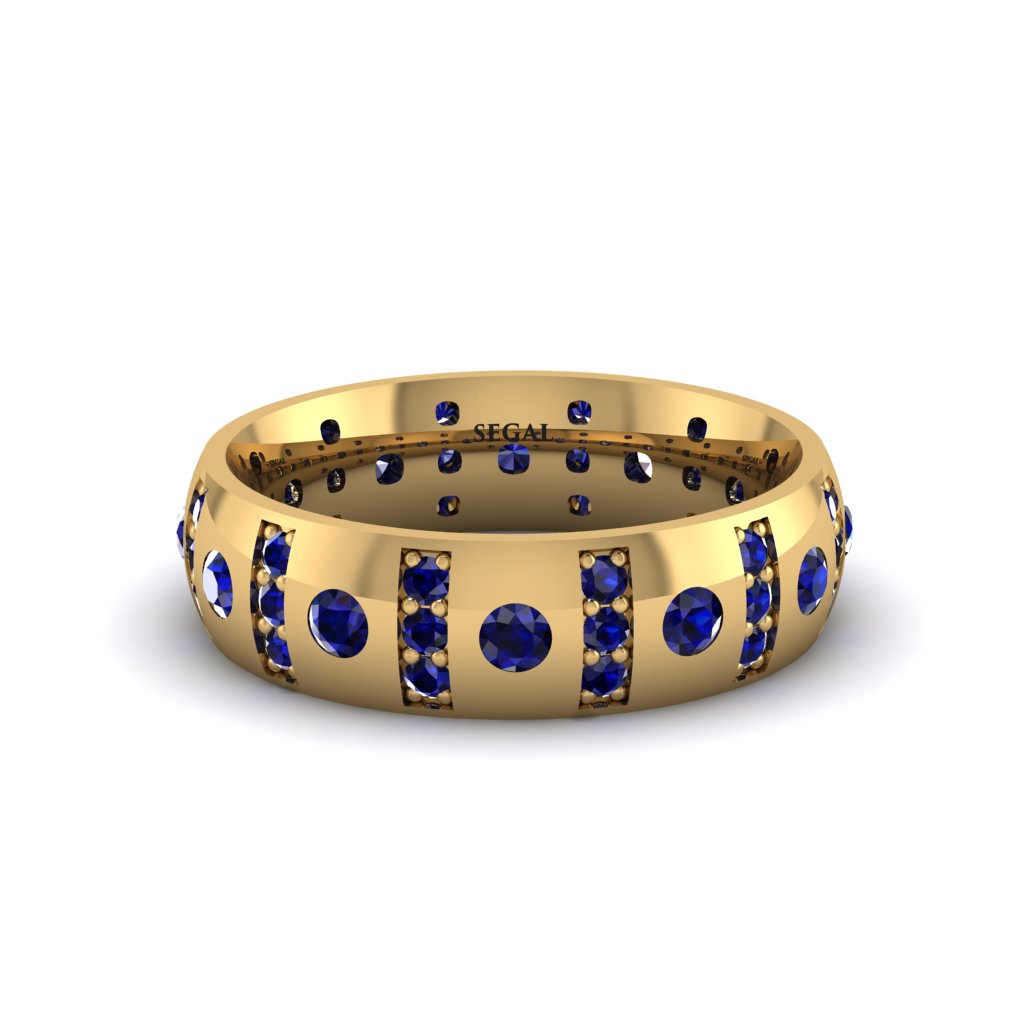 Sapphire Gold Men's Wedding Ring - Zion No. 73
