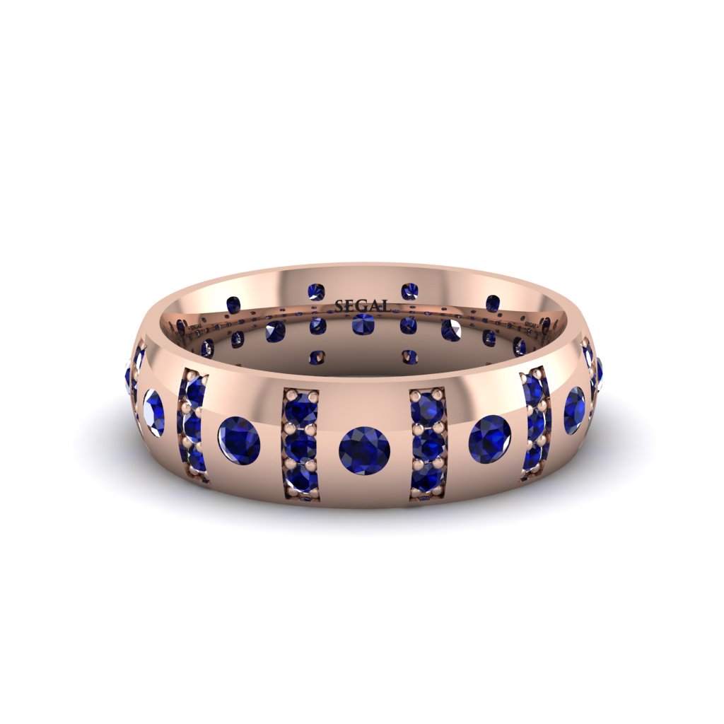 Sapphire Gold Men's Wedding Ring - Zion No. 74
