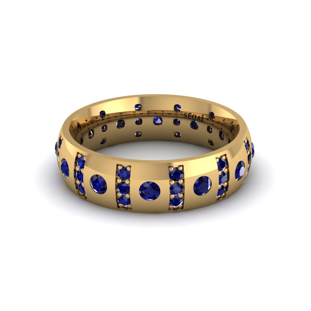 Sapphire Gold Men's Wedding Ring - Zion No. 73