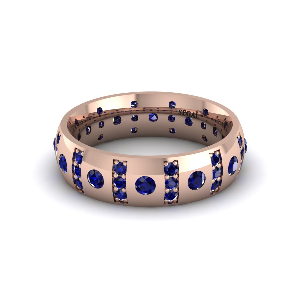 Sapphire Gold Men's Wedding Ring - Zion No. 74