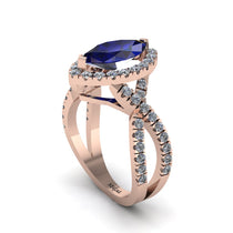 Sapphire Marquise Split Shank Engagement Ring - Carly No. 14 image 1