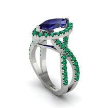 Sapphire Marquise Split Shank Engagement Ring - Carly No. 30 image 1