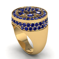 4.1ct Sapphire Men's Cluster Pinky Ring - August No. 13 image 1