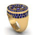 4.1ct Sapphire Men's Cluster Pinky Ring - August No. 13