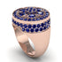 4.1ct Sapphire Men's Cluster Pinky Ring - August No. 14