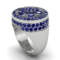 4.1ct Sapphire Men's Cluster Pinky Ring - August No. 15 image 1
